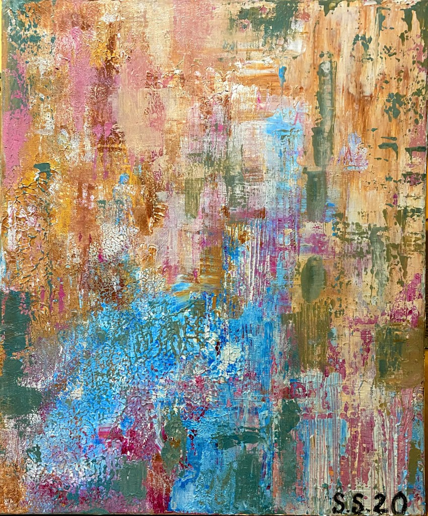 Pilkahduksia, 2020. Akryyli kankaalle. 