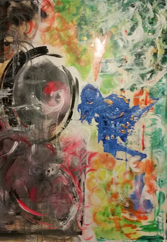 Kohtaaminen, 2016. Akryyli vanerille. 