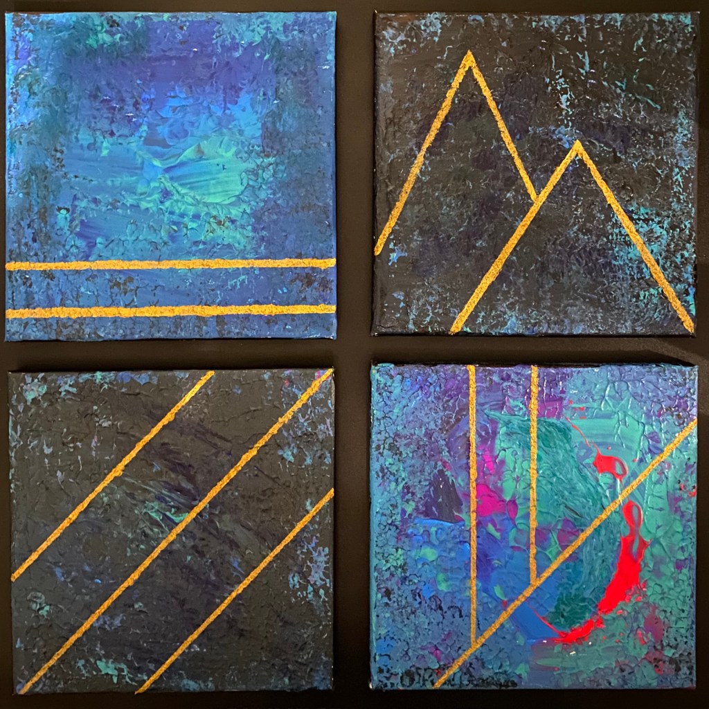 Mystinen symmetria -kokoelma, 2020. Akryyli ja öljyväri kankaalle